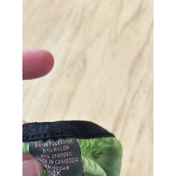 Y2K Cami Tank XL Green Burnt Floral Velvet Corset Fairy Whimsigoth Grunge 1X L - Picture 11 of 13